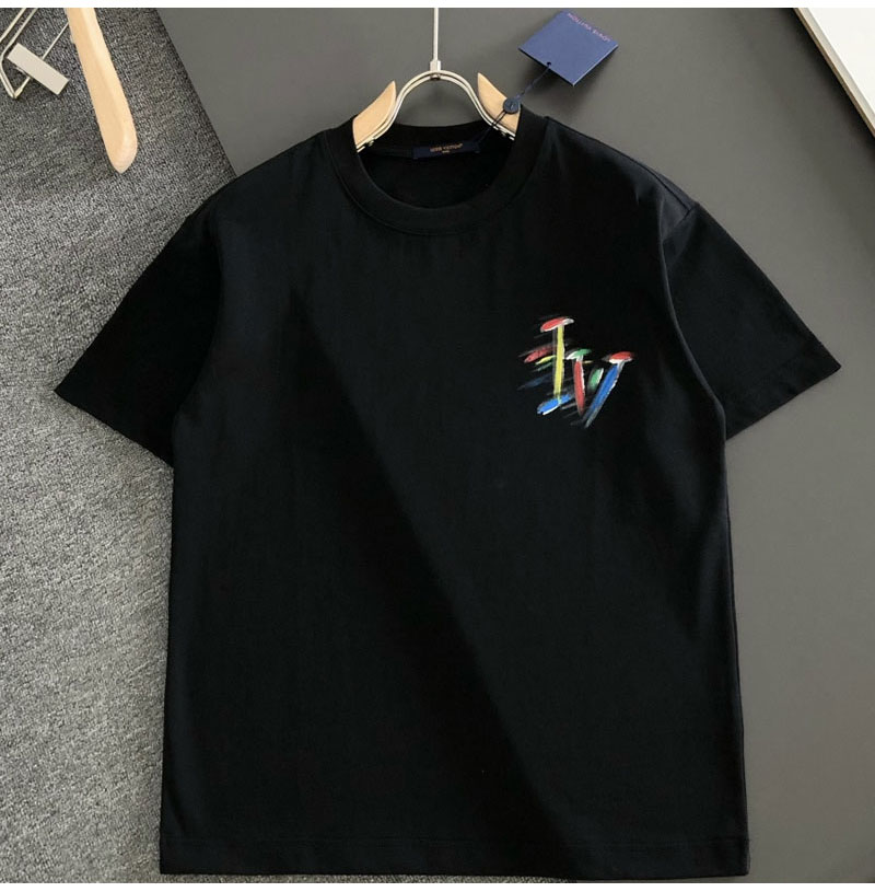 LOUIS VUITTON-06046 루이비통 2026SS 봄/여름 최신 라운드넥 자수 패션 반팔 티셔츠