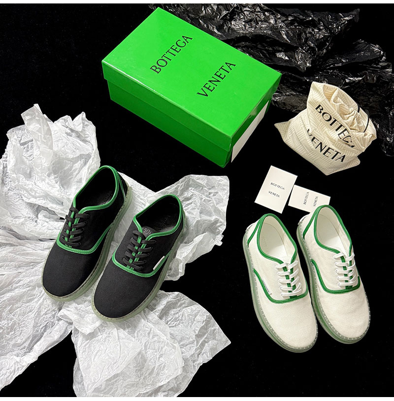 BOTTEGA VENETA-06291 보테가 보네타 2026SS 남녀공용 그린 엣지 캔버스 캐주얼 슈즈