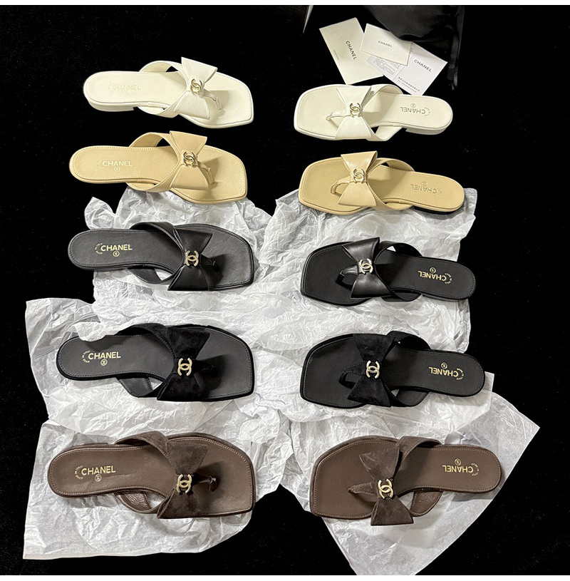 CHANEL-07022 샤넬 2026SS 더블 C 보우 클립 플립플롭