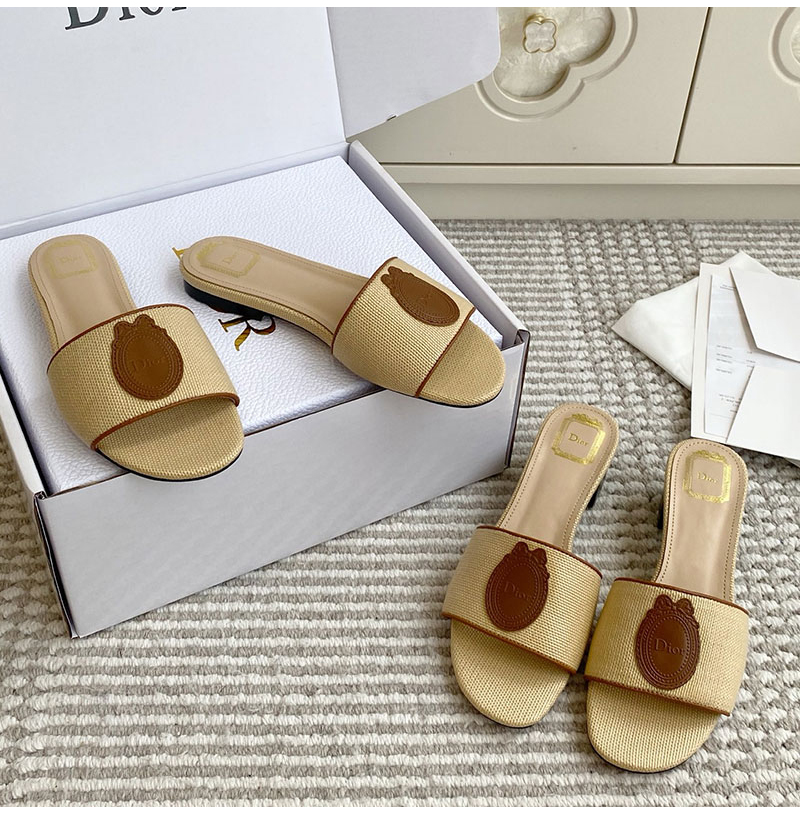 DIOR-07041 디올 2026SS 라피트 배지 스트레이트 샌들 여성용