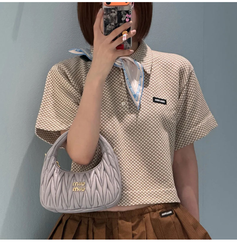 MIUMIU-07111 미우미우 미우미우 2026SS 체크무늬 반팔