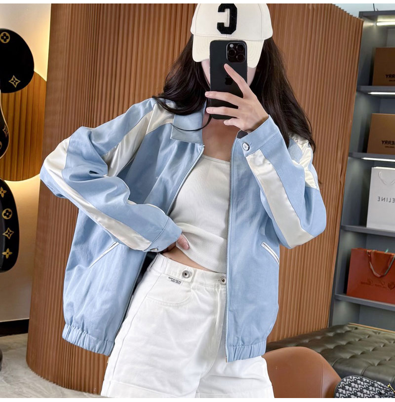 LOUIS VUITTON-07215 루이비통 모노그램 2026 남녀고용 소프트 실크 컬러 블록 지퍼 재킷