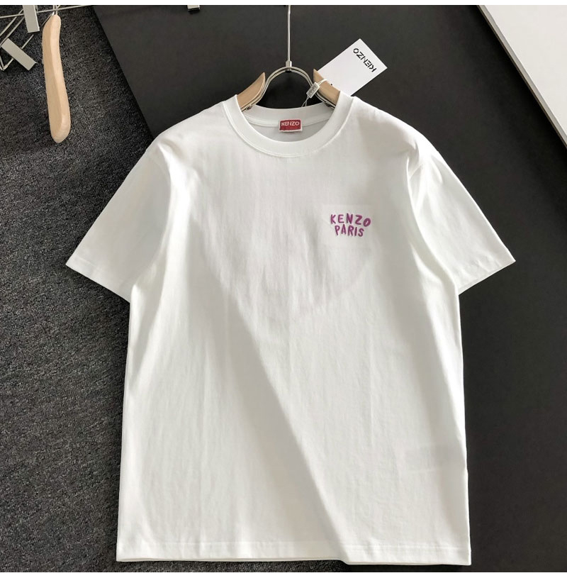 KENZO-07276 겐조 2026SS 봄/여름 최신 라운드넥 자수 패션 반팔 티셔츠