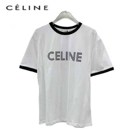CELINE-060810 셀린느 화이트 CELINE 프린트 장식 티셔츠 남여공용