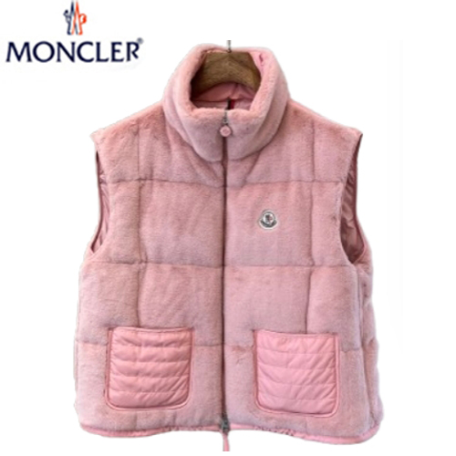 MONCLER-12117 몽클레어 핑크 시어링 패딩 조끼 여성용