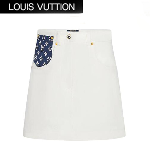 LOUIS VUITTON-1A7UNG 루이비통 화이트 LV 에스칼 미니 스커트