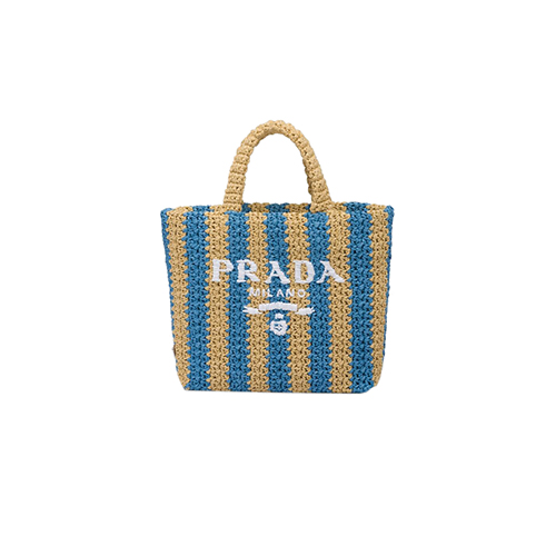 [스페셜오더]PRADA-1BG422 프라다 탠/블루 라피아 스몰 토트 백