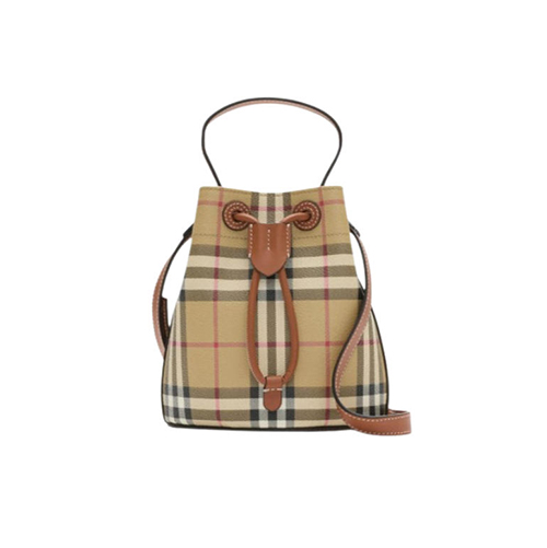 [스페셜오더]BURBERRY-81004861 버버리 베이지/브라운 미니 체크 버킷 백