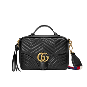 [스페셜오더]GUCCI-498100 8975 구찌 GG Marmont  블랙 마틀라세 가죽 숄더 백