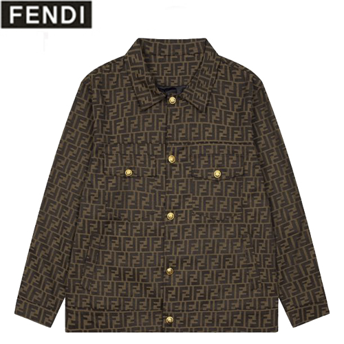 FENDI-09061 펜디 브라운 베르사체 X 펜디 콜라보 더블 F 셔츠 남여공용