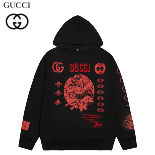 GUCCI-09261 구찌 블랙 프린트 장식 후드 티셔츠 남여공용