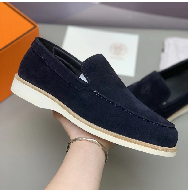 HERMES-H061802 에르메스 스웨이드 네이비 로퍼 남성용
