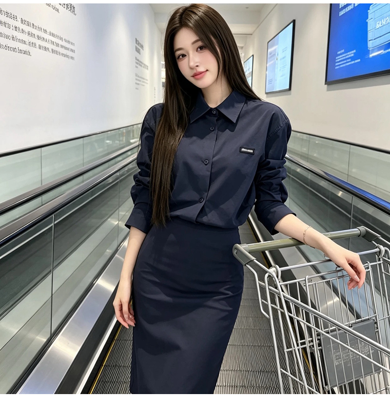 MIUMIU-062313 미우미우 2026년 신상 코튼 셔츠 네이비