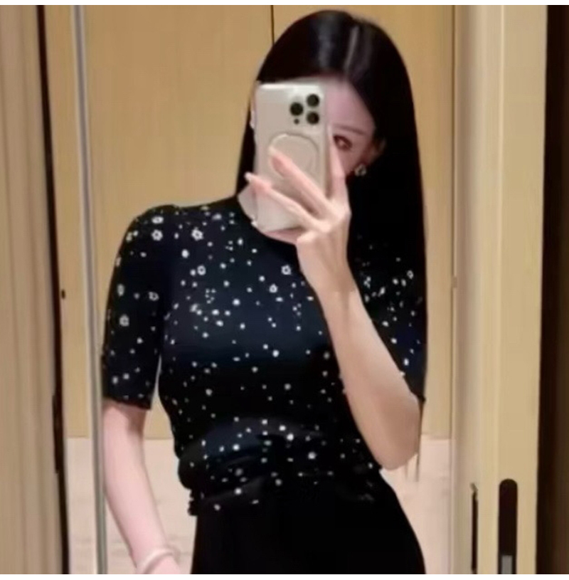 CHANEL-062311 샤넬 플라워 크루넥 티셔츠 블랙
