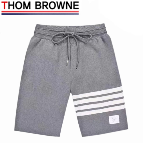 THOM BROWNE-05048 톰 브라운 그레이 코튼 스트라이프 장식 스웨트쇼츠 남여공용