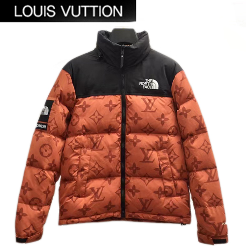 LOUIS VUITTON-12214 루이비통 오렌지 루이비통 X 노스페이스 콜라보 모노그램 패딩 남성용