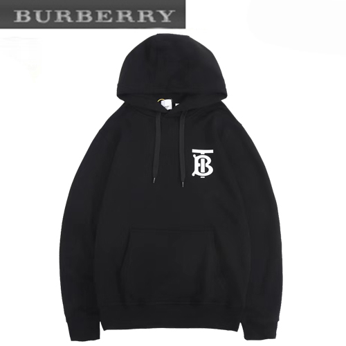 BURBERRY-12226 버버리 블랙 TB 로고 프린트 장식 후드 티셔츠 남여공용