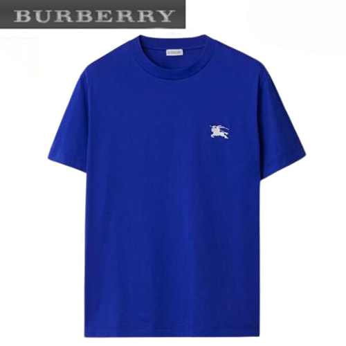 BURBERRY-80882961 버버리 블루 코튼 티셔츠 남성용