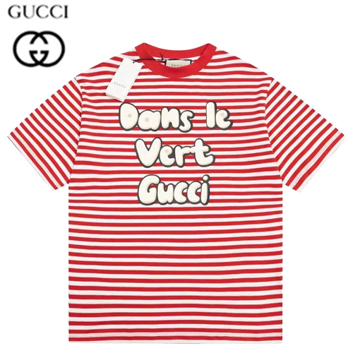 GUCCI-616036 6397 구찌 레드 스트라이프 코튼 저지 티셔츠 남여공용