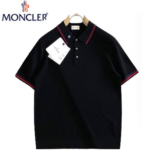 MONCLER-05182 몽클레어 블랙 코튼 폴로 티셔츠 남성용