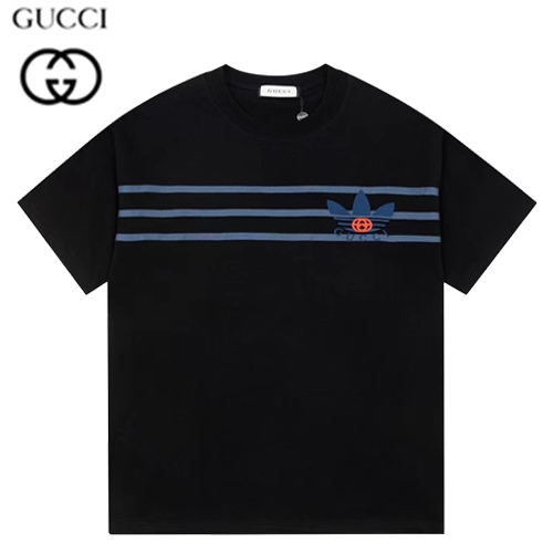 GUCCI-05241 구찌 블랙 아디다스 x 구찌 콜라보 아플리케 장식 티셔츠 남여공용