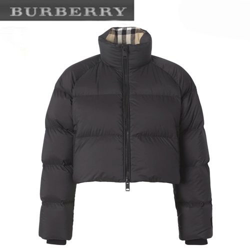 BURBERRY-11153 버버리 블랙 체크 무늬 디테일 패딩 여성용