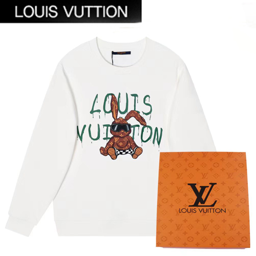 LOUIS VUITTON-10173 루이비통 화이트 프린트 장식 스웨트셔츠 남여공용