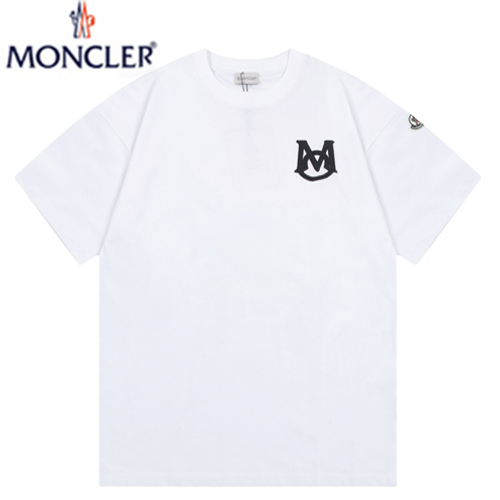 MONCLER-06201 몽클레어 화이트 로고 아플리케 장식 티셔츠 남여공용