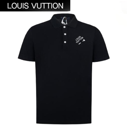 LOUIS VUITTON-06013 루이비통 블랙 아플리케 장식 폴로 티셔츠 남성용