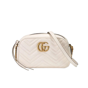 [스페셜오더]GUCCI-447632 9022 구찌 GG Marmont 화이트 스몰 소프트 스트럭처드 체인 숄더백