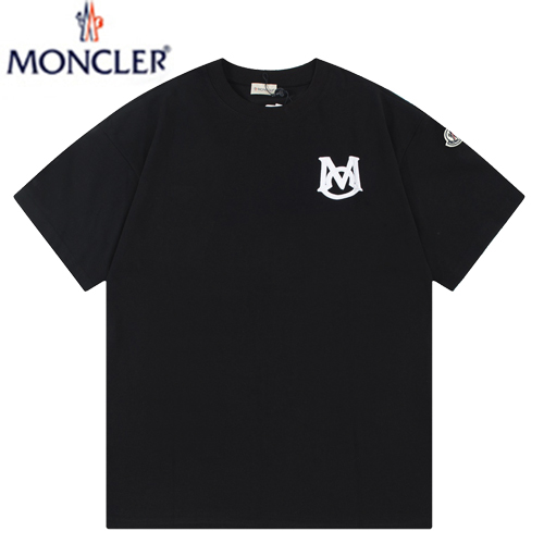 MONCLER-06202 몽클레어 블랙 로고 아플리케 장식 티셔츠 남여공용