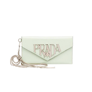 [스페셜오더]PRADA-1MF175 프라다 브러시 송아지 가죽 메탈 로고 레터링 아쿠아 클러치 백