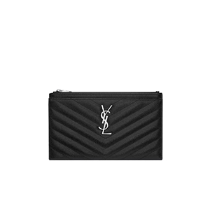 [스페셜오더]SAINT LAURENT-504922 생 로랑 블랙 텍스처드 퀼티드 송아지 가죽 실버메탈 모노그램 클러치