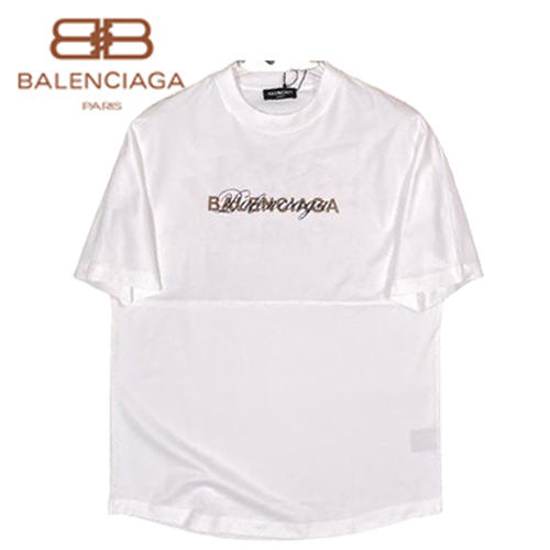BALENCIAGA-05145 발렌시아가 화이트 프린트 장식 티셔츠 남여공용