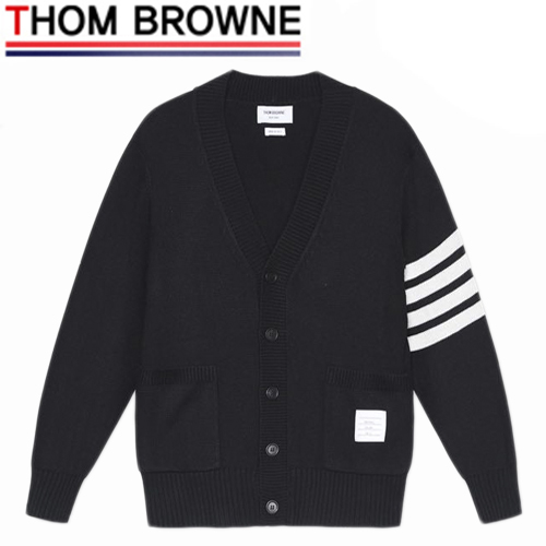 THOM BROWNE-08315 톰 브라운 블랙 스트라이프 장식 가디건 남여공용