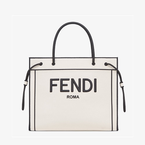 [스페셜오더]FENDI-8BH379 펜디 내추럴 캔버스 로마 라지 쇼퍼백