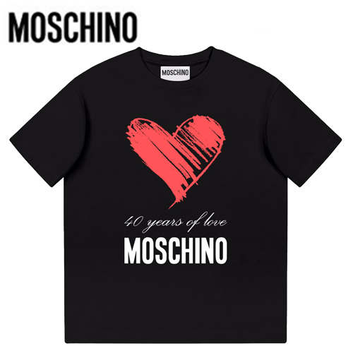 MOSCHINO-06136 모스치노 블랙 프린트 장식 티셔츠 남여공용