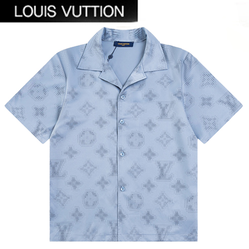 LOUIS VUITTON-06116 루이비통 라이트 블루 모노그램 셔츠 남여공용