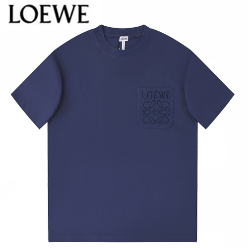 LOEWE-07027 로에베 네이비 로고 아플리케 장식 티셔츠 남여공용