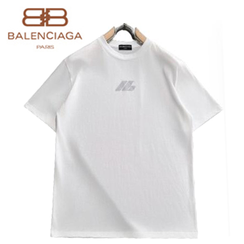 BALENCIAGA-05107 발렌시아가 화이트 프린트 장식 티셔츠 남성용