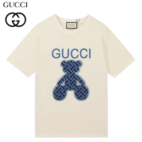 GUCCI-06047 구찌 아이보리 프린트 장식 티셔츠 남성용