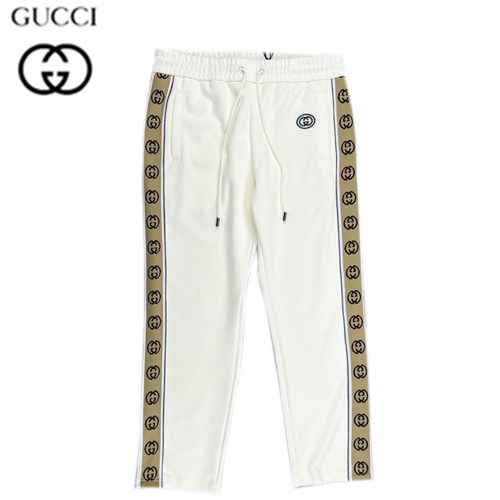 GUCCI-08159 구찌 화이트 인터로킹 G 스트라이프 스웨트팬츠 남여공용