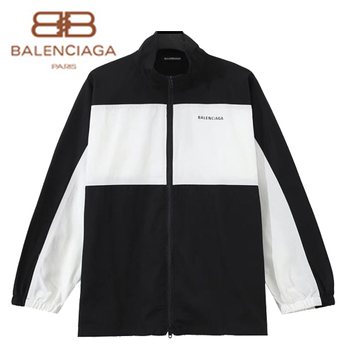 BALENCIAGA-08319 발렌시아가 블랙/화이트 아플리케 장식 바람막이 재킷 남여공용